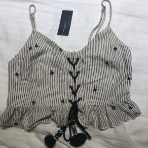 AE black and white crop top